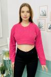 159011 Waffle Crop Sweatshirt